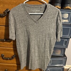 Lucky Brand Heather Gray V-Neck Tee